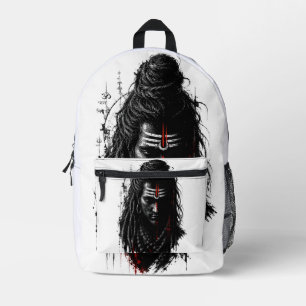 Sac À Dos Imprimé Seigneur Shiva Mahakal Grunge Foncé Art Splash Pui