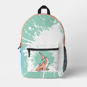 Sac À Dos Imprimé semaine de requin rose dessin animé tatouage art o