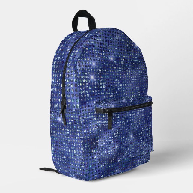 Sac À Dos Imprimé Séquins Royal Blue Sparkly Faux (Coin arrière gauche)