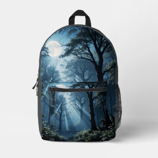 Sac À Dos Imprimé Sérénité de la forêt de Lune - Elega Nocturne de l