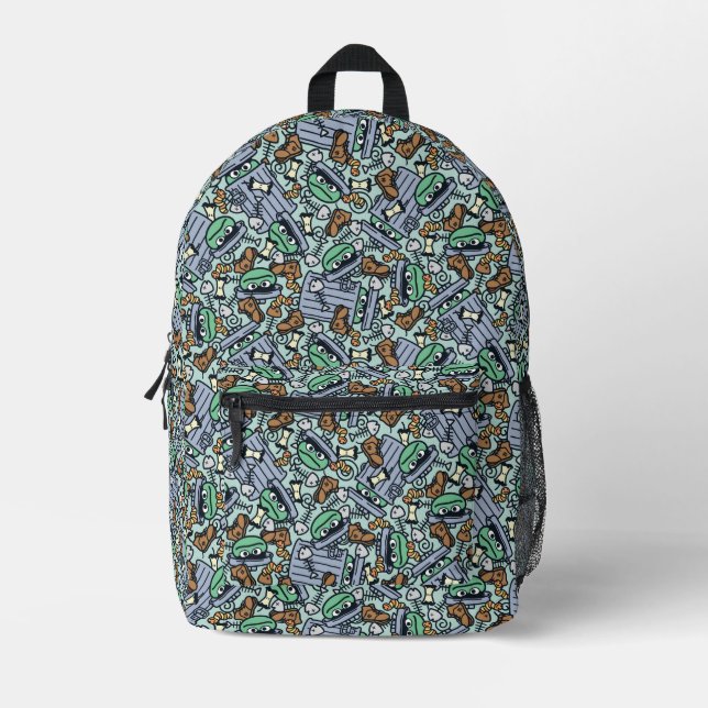 Sac À Dos Imprimé Sesame Sesame | Modèle Oscar le Grouch (Recto)
