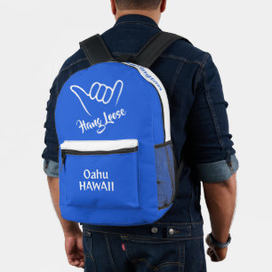 Sac À Dos Imprimé Shaka de nom, emplacement et couleur personnalisés