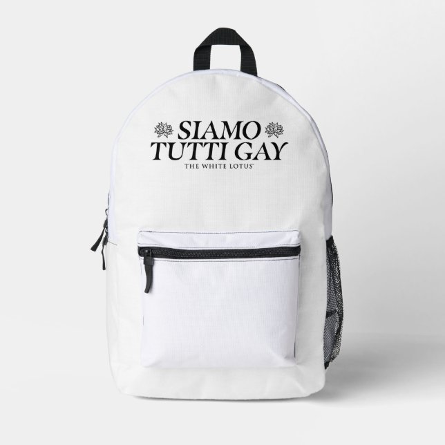 Sac À Dos Imprimé Siamo Tutti Gay - Le Lotus Blanc (Recto)