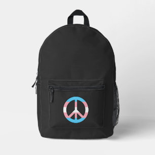 Sac À Dos Imprimé Signe de paix du drapeau transgenre 