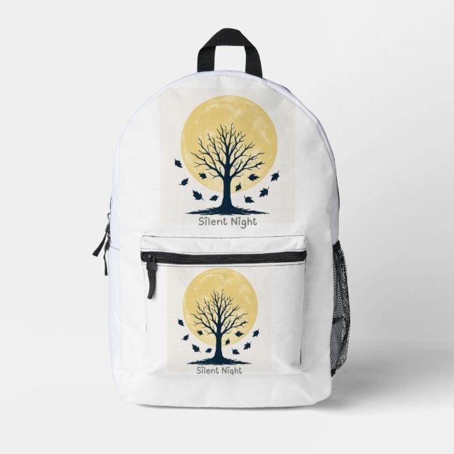 Sac À Dos Imprimé Silent Night Moonlight Tree Backpack (Recto)