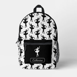 Sac À Dos Imprimé Silhouette Ballerina en noir et blanc