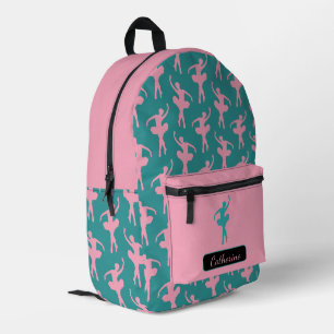 Sac À Dos Imprimé Silhouette Ballerina en rose et Turquoise