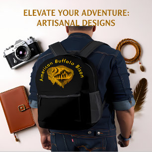 Sac À Dos Imprimé Silhouette Buffalo Avec Design Montagne