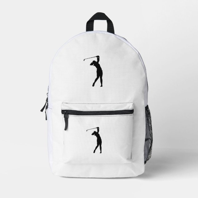 Sac à dos imprimé silhouette de golf pour l'école  (Recto)