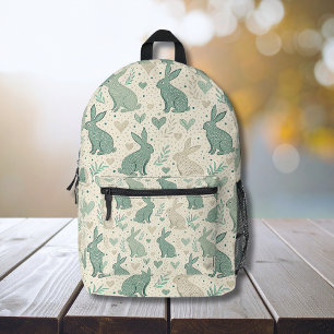 Sac À Dos Imprimé Silhouettes de lapin simples et vintage sur fond d