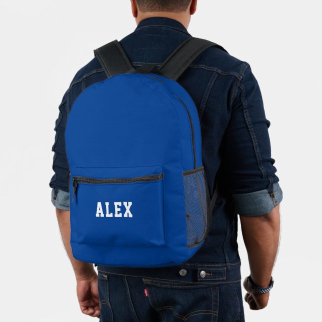 Sac À Dos Imprimé Simple bleu personnalisé (Insitu (Modèle))