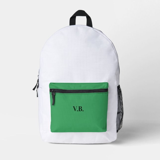 Sac À Dos Imprimé Simple couleur unie ajouter nom texte monogramme  (Recto)