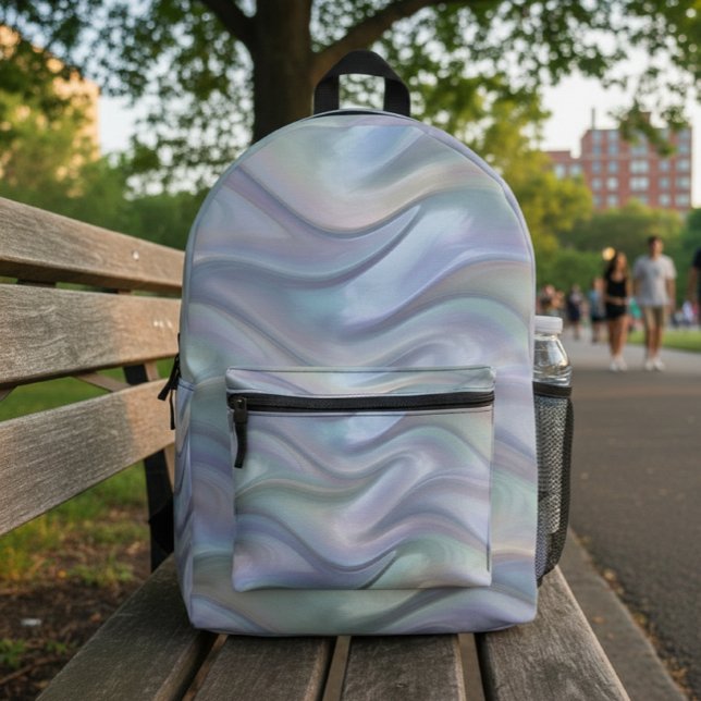 Sac À Dos Imprimé Simple Elegant Pastel Waves Backpack - Cute Modern (Créateur téléchargé)