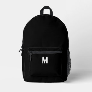 Sac À Dos Imprimé Simple initiale noir et blanc