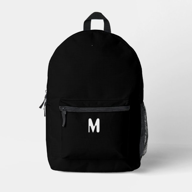 Sac À Dos Imprimé Simple initiale noir et blanc (Recto)
