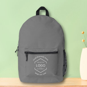 Sac À Dos Imprimé Simple Logo Texte commercial Promotionnel Gris