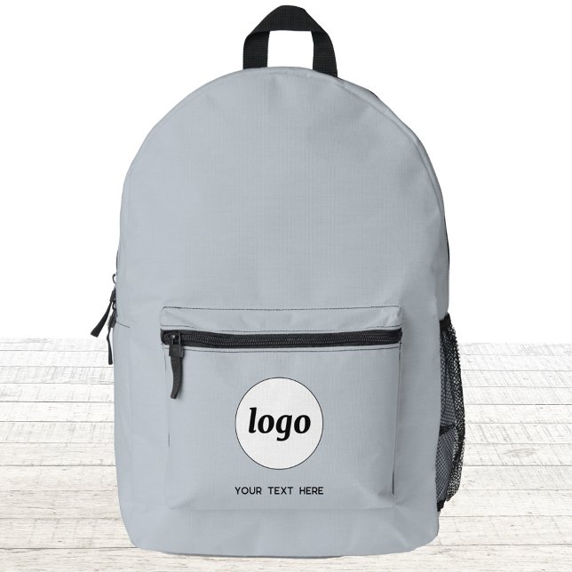 Sac À Dos Imprimé Simple Logo Texte promotionnel Business Blue (Logo with custom text business promotional branding backpack)