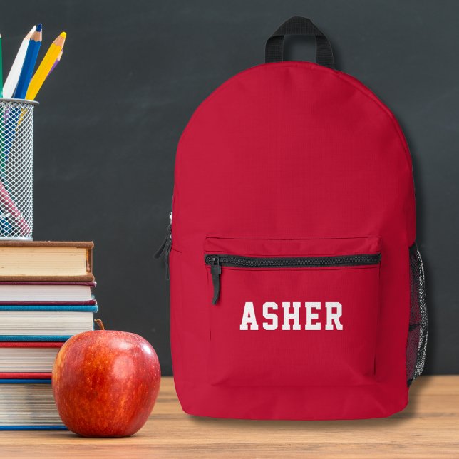 Sac À Dos Imprimé Simple rouge personnalisé (Créateur téléchargé)