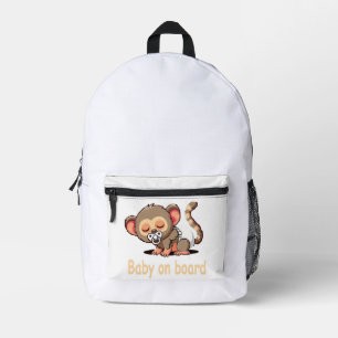 Sac À Dos Imprimé Singe dormant du joli dessin Bébé à bord Voiture