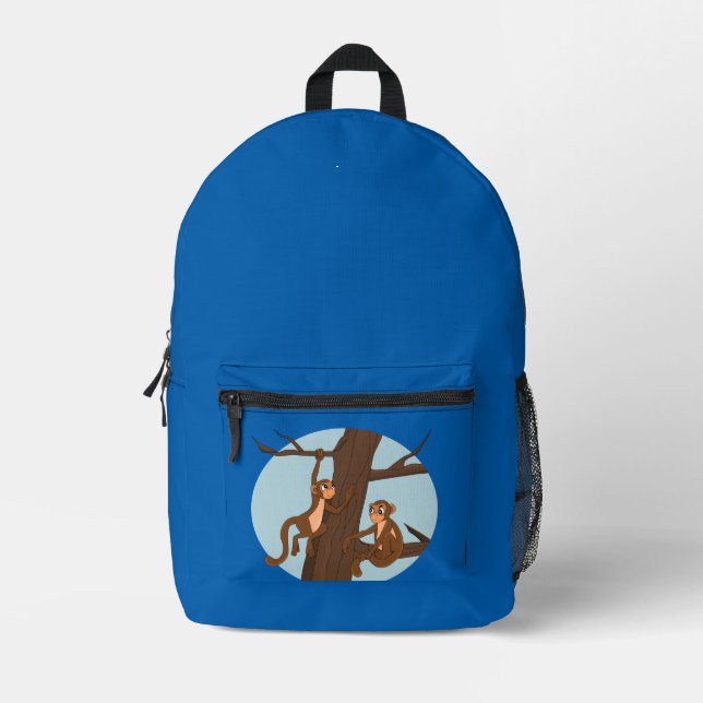 Sac À Dos Imprimé Singe grimpant sur l'arbre dessin animé  (Recto)