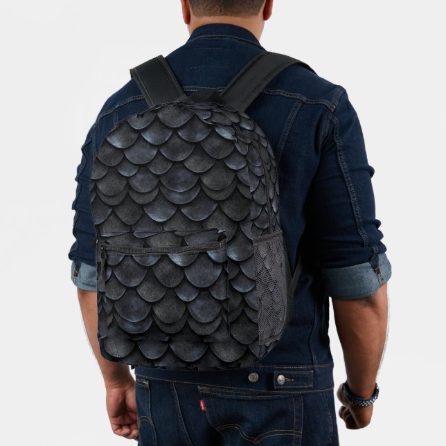 Sac À Dos Imprimé Sirène Fantasy Dark Scale Noir (Insitu (Modèle))