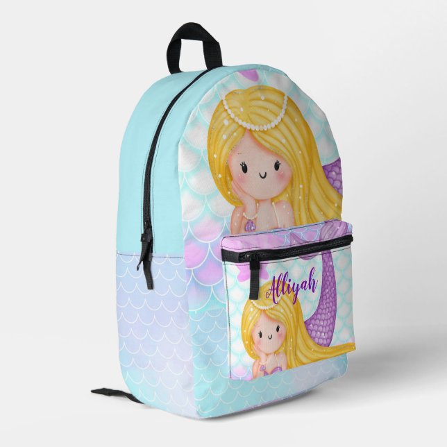 Sac À Dos Imprimé Sirène personnalisée (Coin arrière gauche)