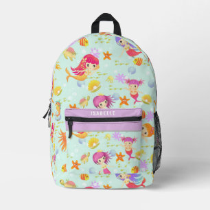Sac À Dos Imprimé Sirènes Bleu