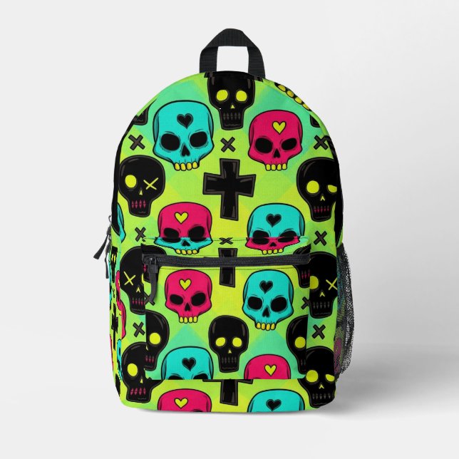 Sac À Dos Imprimé Skull Pattern Backpack (Recto)