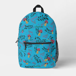 Sac À Dos Imprimé Sky Blue Nom personnalisé École et champignons de 