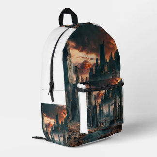 Sac À Dos Imprimé "Skyline post-apocalyptique : les icônes d'un mond