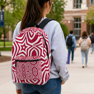 Sac À Dos Imprimé Smart Lovely White & Red Star Art Motif Design