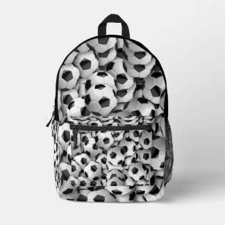 Sac À Dos Imprimé Soccer noir blanc Motif Sport
