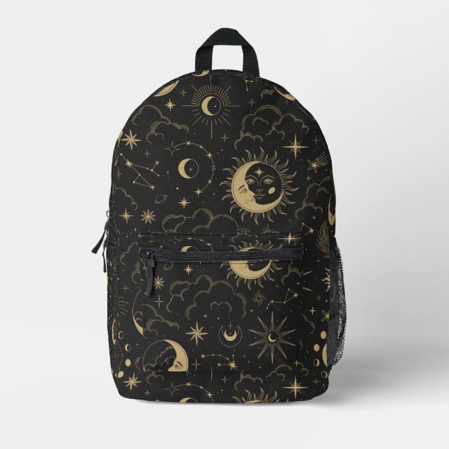 Sac À Dos Imprimé Soleil céleste, Lune et étoiles (Recto)