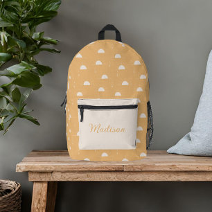 Sac À Dos Imprimé Soleil Neutre Bohème Nom Personnalisé
