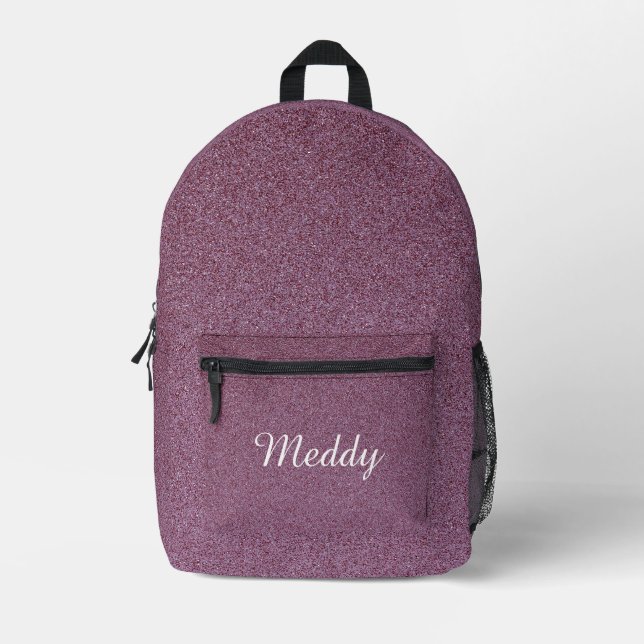 Sac À Dos Imprimé solide noir monogrammed rose parties scintillant t (Recto)