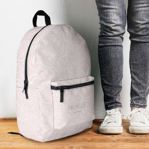 Sac À Dos Imprimé Sourire élégant tendance rose féminin 