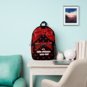 Sac À Dos Imprimé Spirale à nœud papillon à pois rouges personnalisé