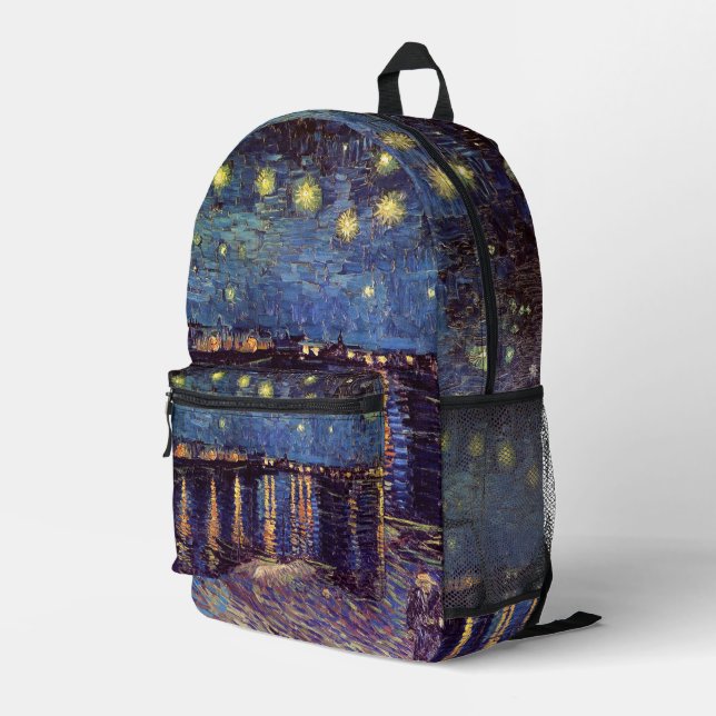 Sac À Dos Imprimé Starry Night Over the Rhone par Vincent van Gogh (Coin arrière droit)