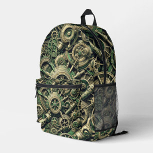 Sac À Dos Imprimé Steampunk Industrial Green Clocwork Gears