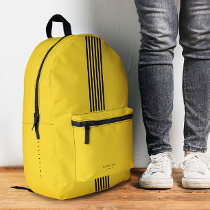 Sac À Dos Imprimé Stripes Sportif Style Jaune À L'École
