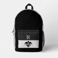 Style Black Grey Pickleball Design Monogramme Nom