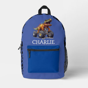 Sac À Dos Imprimé Style Dinosaure Bleu Monster Truck