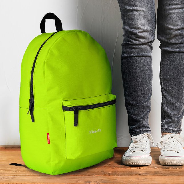Sac À Dos Imprimé Style moderne Neon Nom Jaune (Stylish Modern Neon Yellow Name Printed Backpack
)