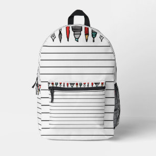 Sac À Dos Imprimé Stylos, crayons et notes...oh mon dieu !