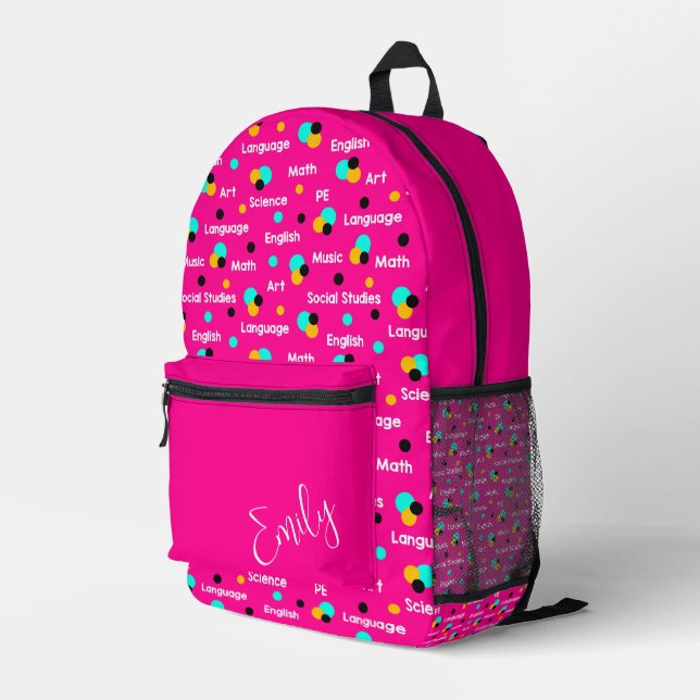Sac À Dos Imprimé Sujets éducatifs mignons et formes géométriques  (Coin arrière droit)