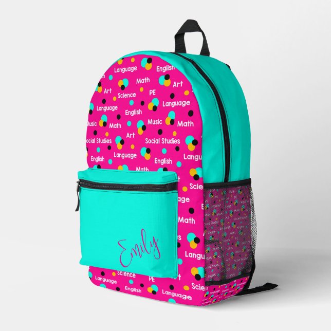Sac À Dos Imprimé Sujets éducatifs mignons et formes géométriques  (Coin arrière droit)
