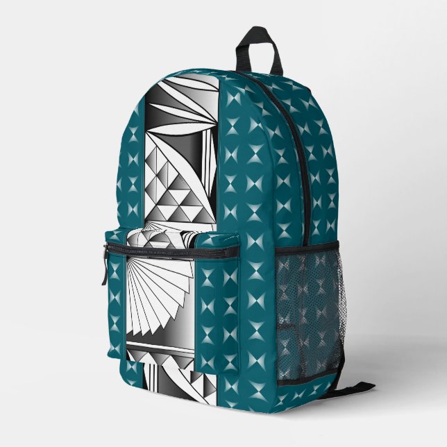 Sac À Dos Imprimé Sunrise sud-ouest en Turquoise profond (Coin arrière droit)