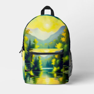 Sac À Dos Imprimé Sunrise sur les montagnes enneigées et le lac