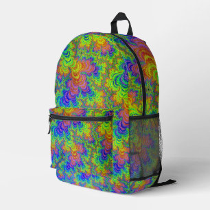 Sac À Dos Imprimé Super coloré Boho Hippie Trippy Rainbow Fracty