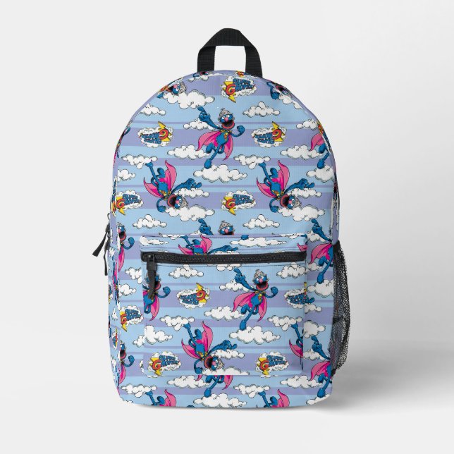 Sac À Dos Imprimé Super Grover Bandes Bleues (Recto)